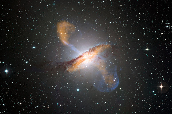 Multiwavelength image of the galaxy Centaurus A.