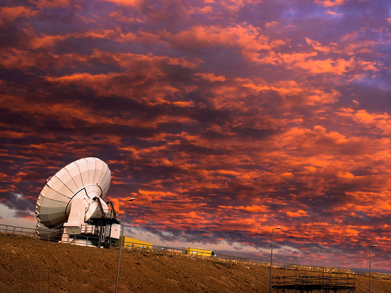 The ALMA Radio Observatory at Sunset