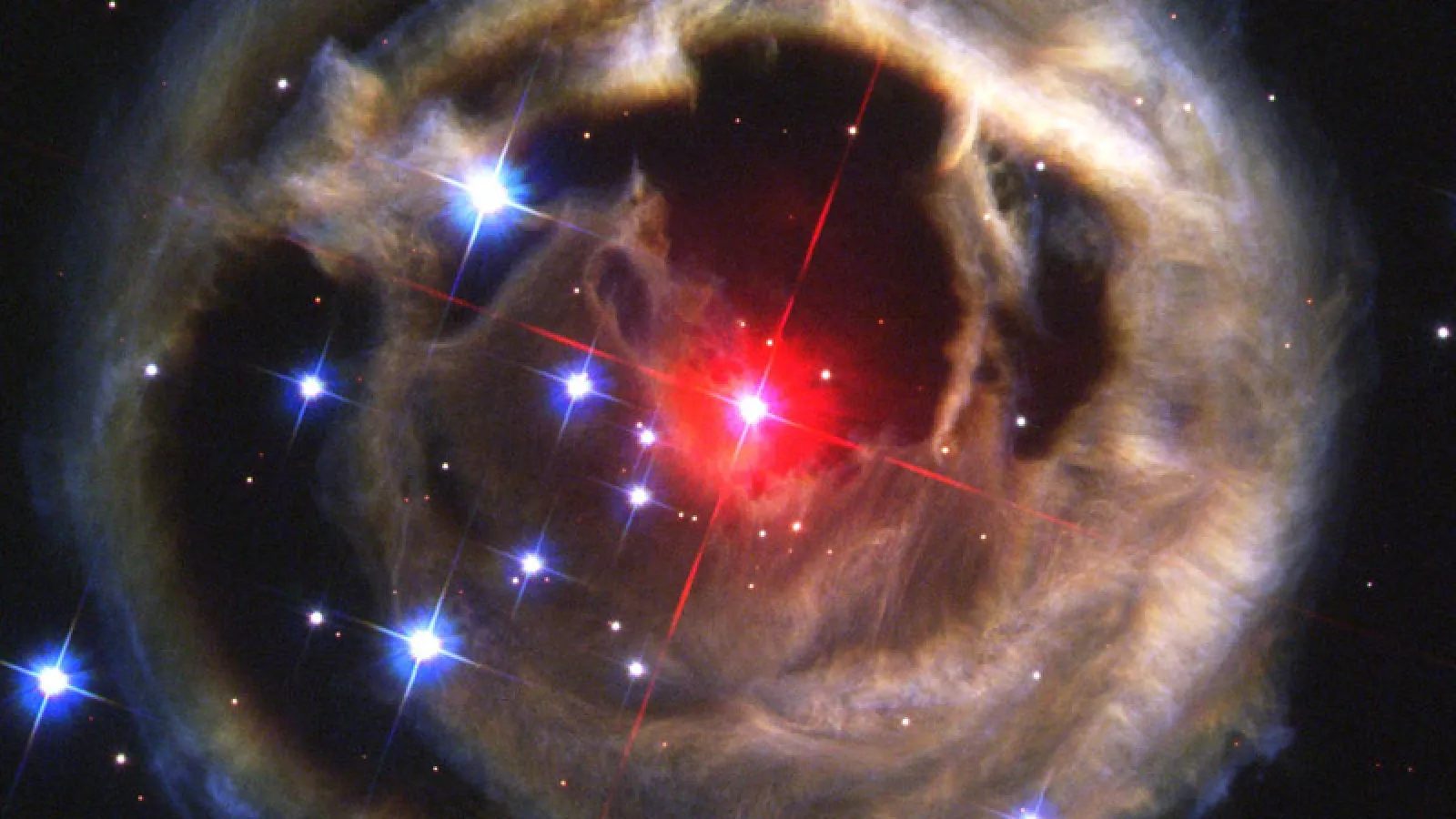 Nova Light Echos around V383 Mon (Hubble Space Telescope)