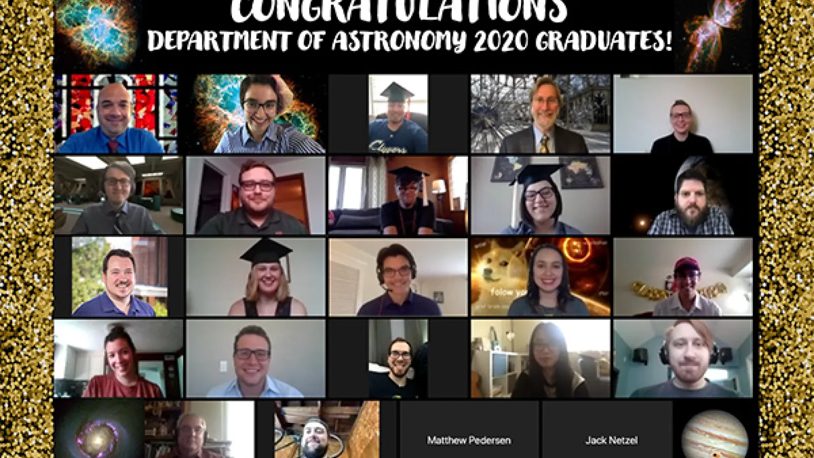 Picture of all the 2020 Astronomy Graduates