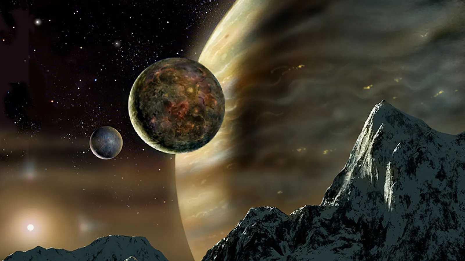 Artist conception of planets around star HD 70642