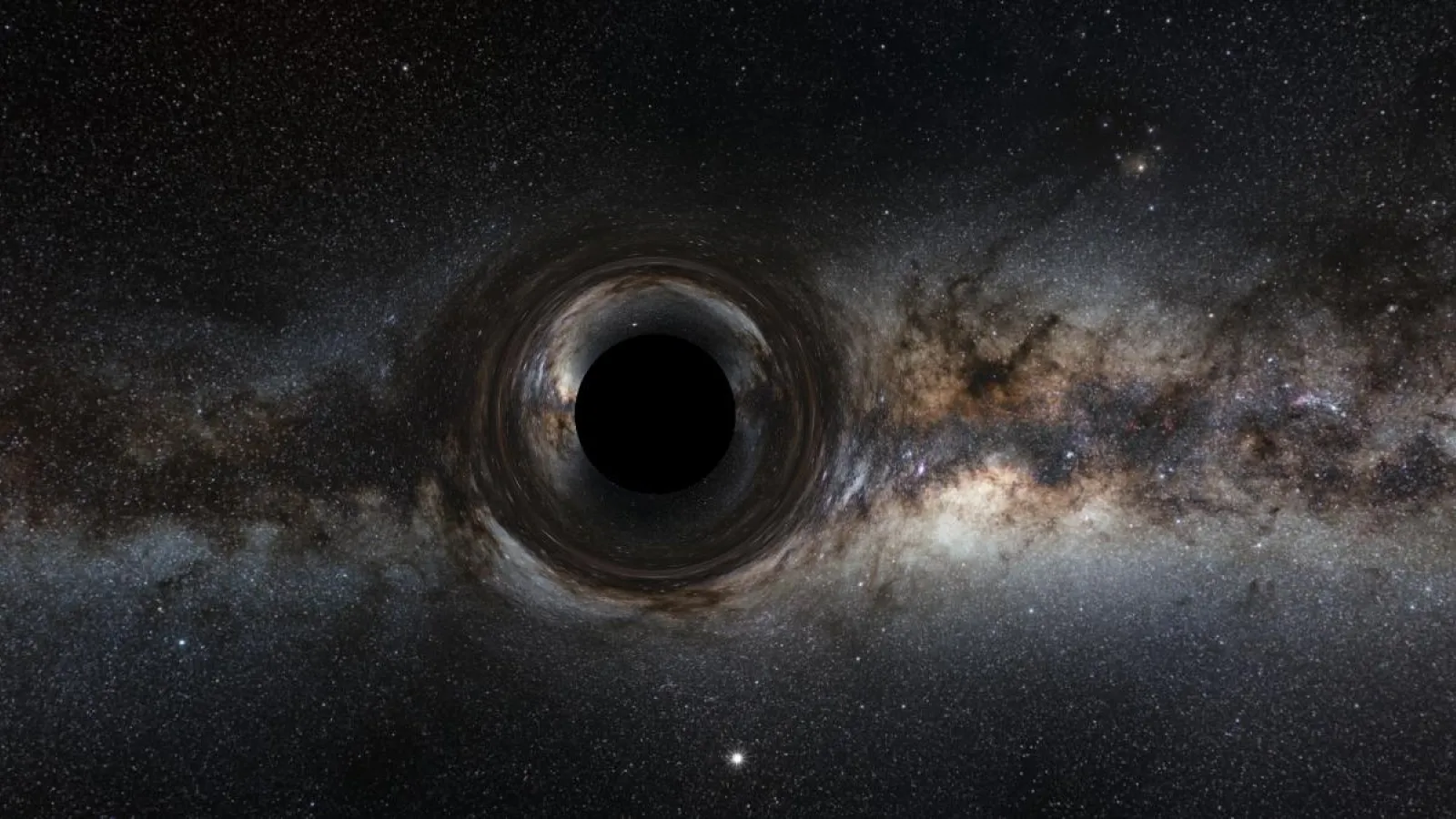 A black hole against the background Milky Way