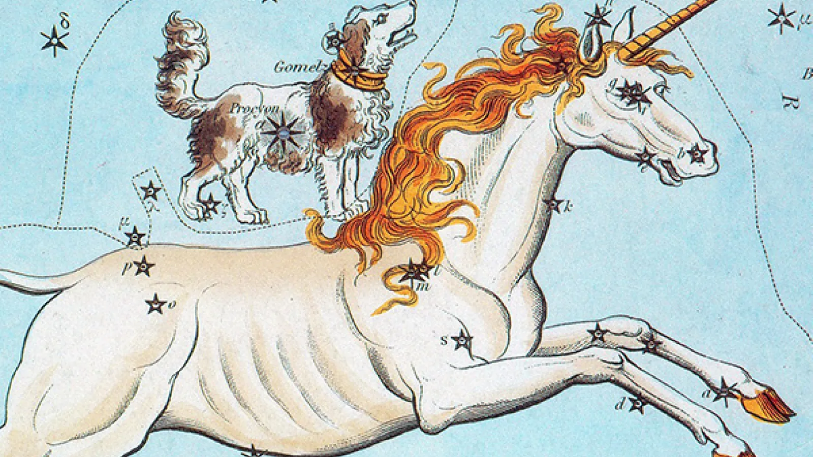 Artistic representation of the Monoceros constellation from the New York Public Library 