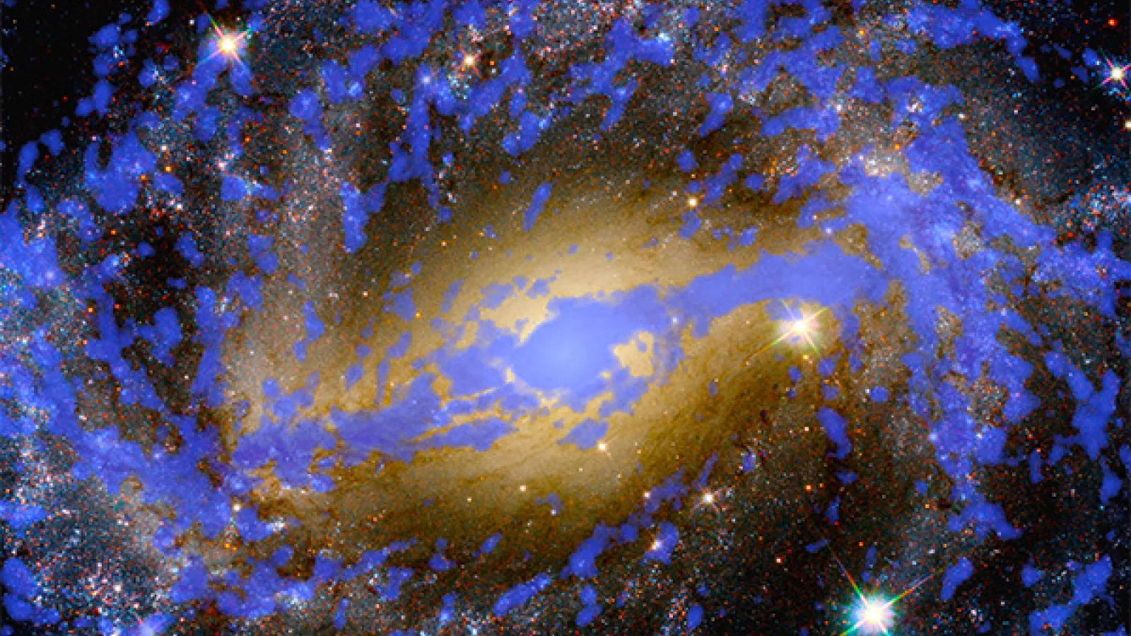 Image of spiral galaxy NGC5643 using ALMA and HST