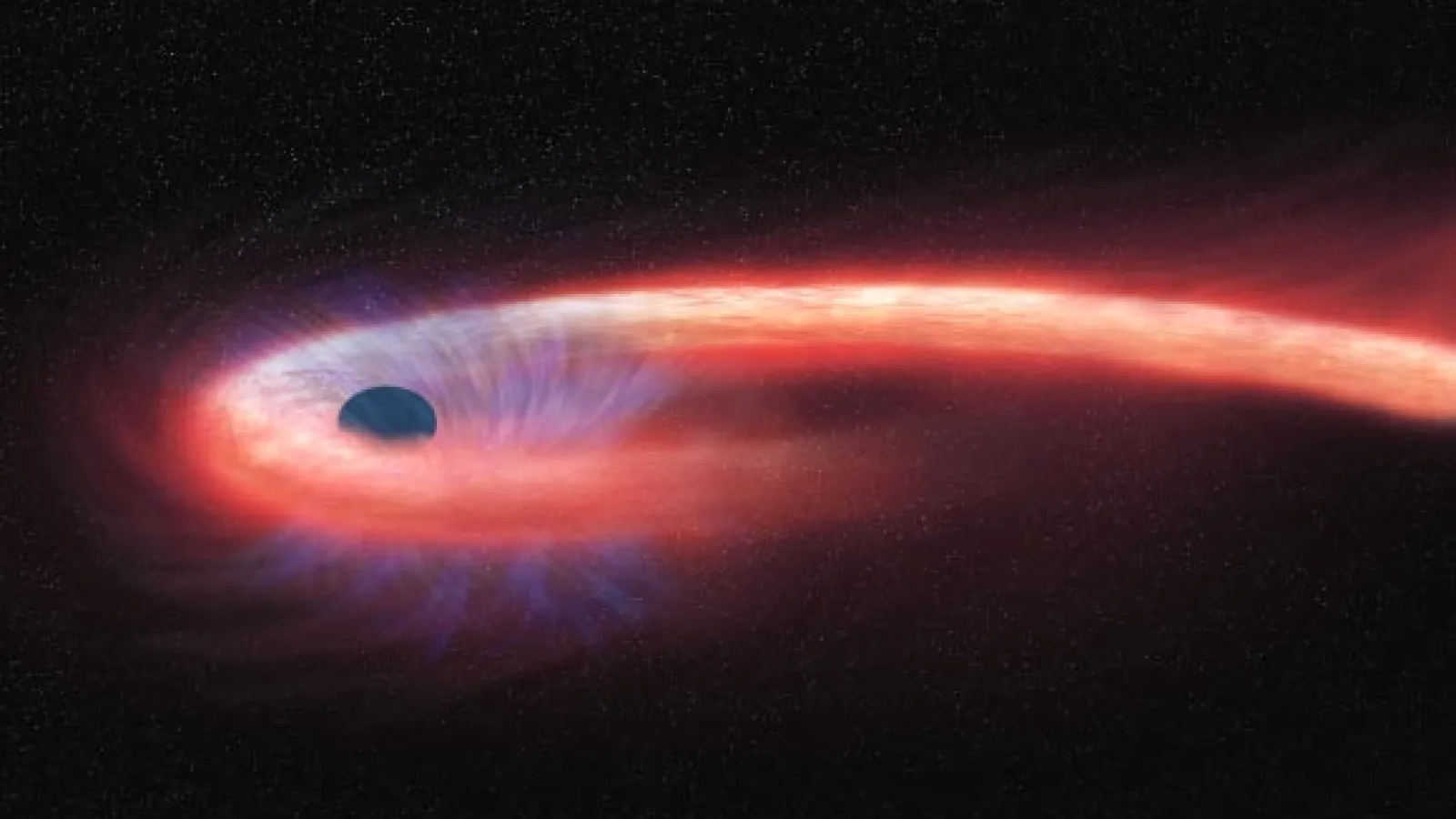 Artist's conception of a tidal disruption event, which is when a star is torn apart by a black hole. (NASA/CXC/M. Weiss)