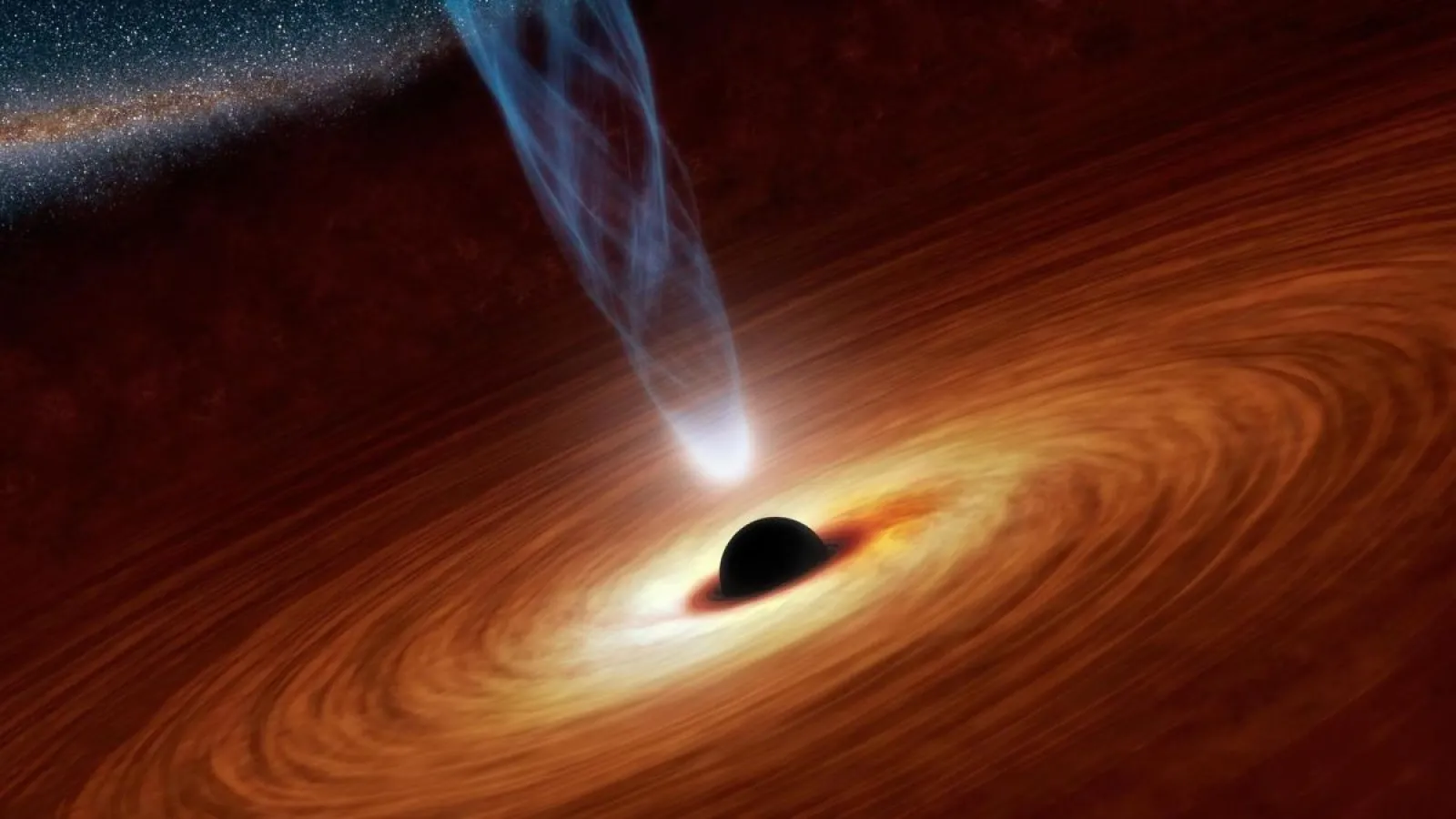 An artist's depiction of a supermassive black hole. (NASA/JPL-Caltech)