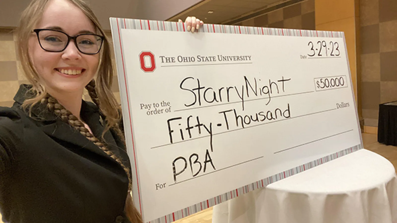 Caitlin O'Brien with Starry Night Award