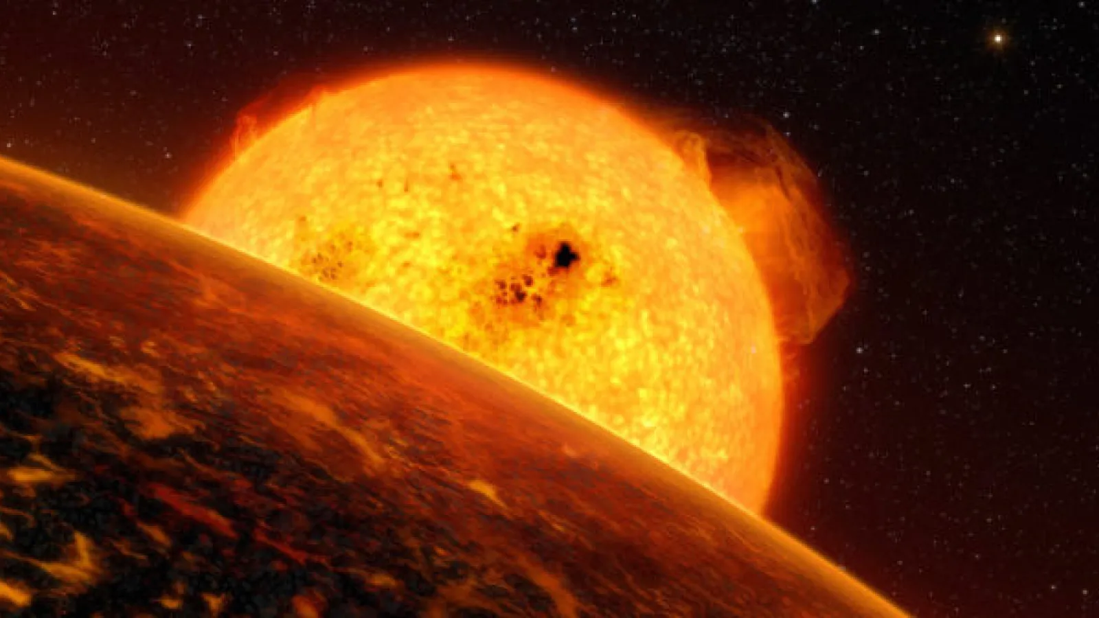 Artist’s impression of COROT-7b, an ultra-short-period planet. [ESO/L. Calçada]