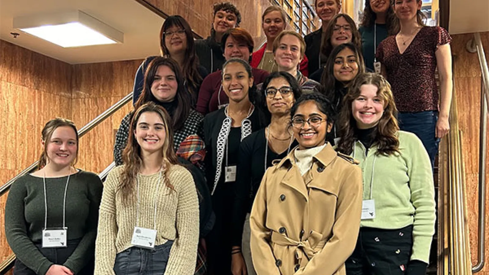 A group of astronomy and physics majors attending the Conference for Undergraduate Women in Physics (CUWiP)