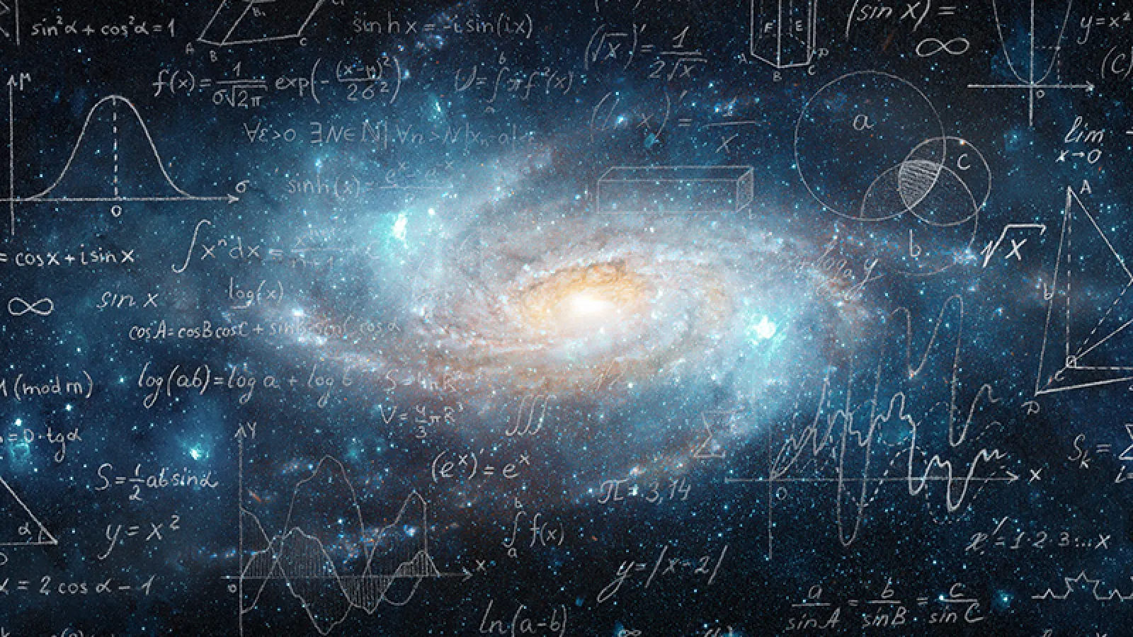 Artistic galaxy with equations