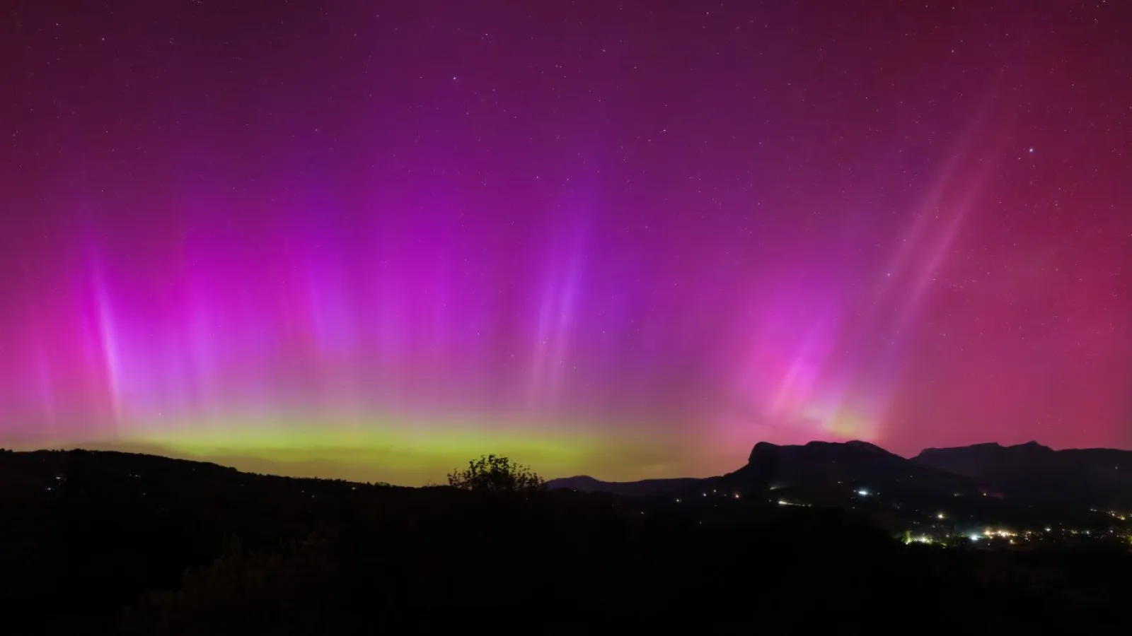 Red Aurora Borealis over France