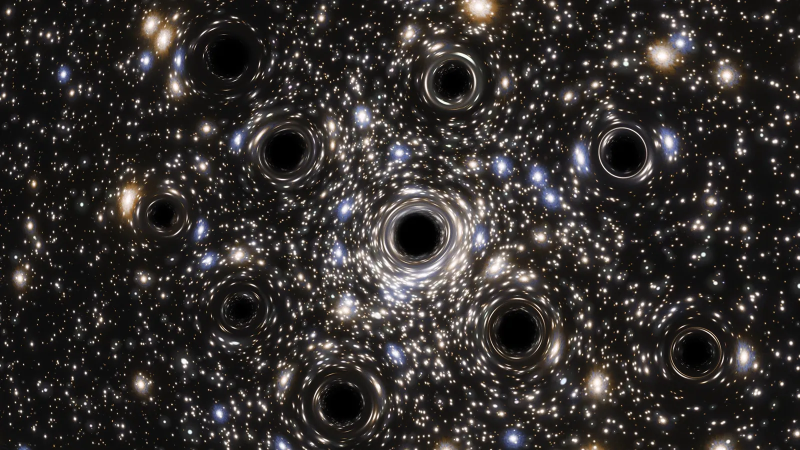 Conception of primordial black holes in front of a galaxy cluster