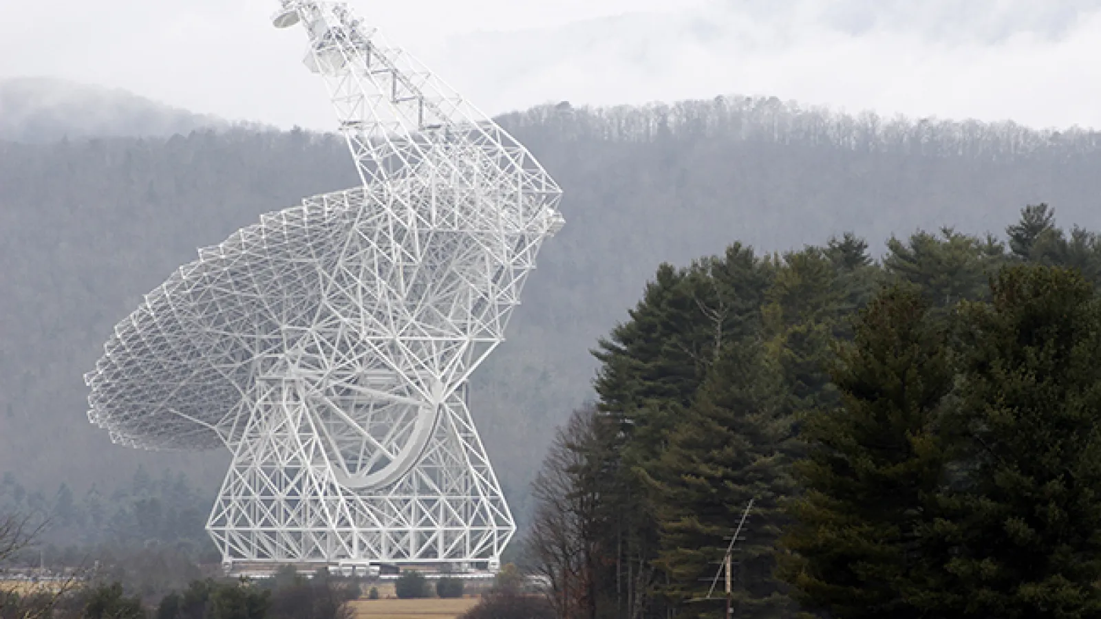 The Green Bank Telescope, world's largest fully steerable radio telescope, in Green Bank, West Virginia