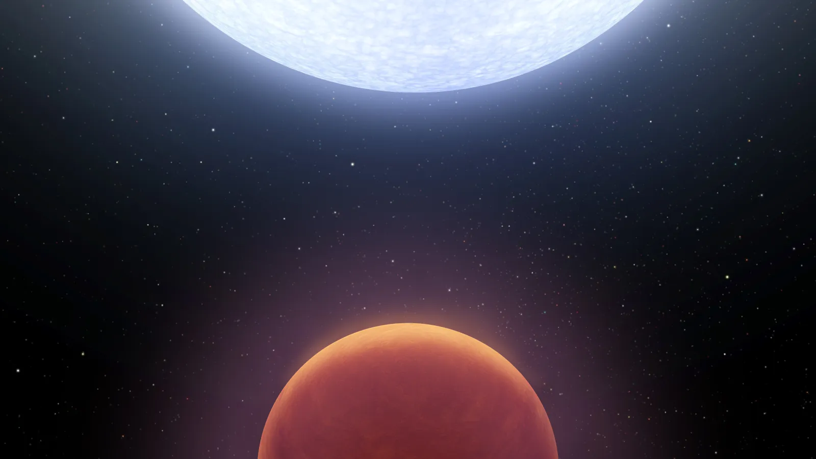 Artist's impression of KELT-9b and its host star
