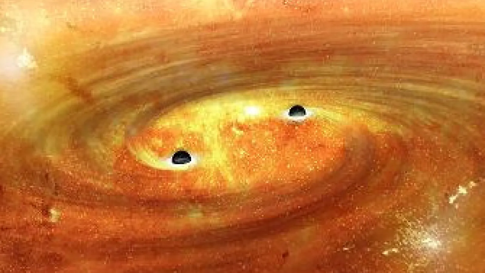 Binary Supermassive Black Holes (ALMA Observatory Graphic)