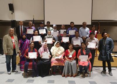 2019 LEAP participants, along with the program's coordinators, at the certificate ceremony at Ohio State.