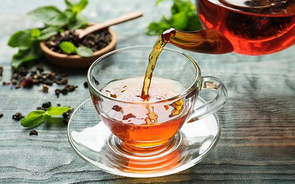 Tea poured from a pot