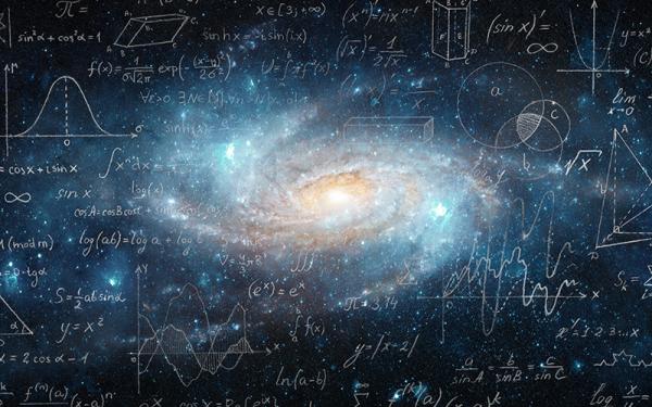 Artistic galaxy with equations