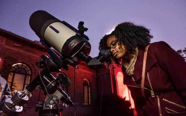 Caprice Phillips with Telescope