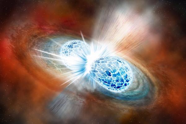 Artist's impression of a neutron-star merger (Courtesy: NASA)