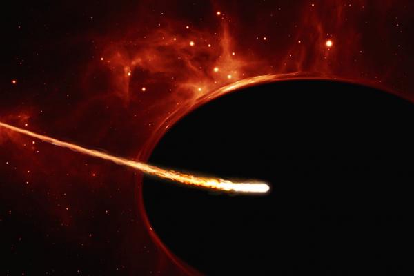 Star being ripped apart by a black hole