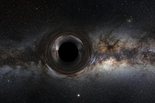 A black hole against the background Milky Way