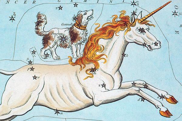 Artistic representation of the Monoceros constellation from the New York Public Library 
