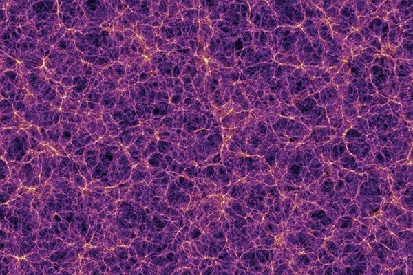 Image from a simulation of cold dark matter and clustering in the cosmic web
