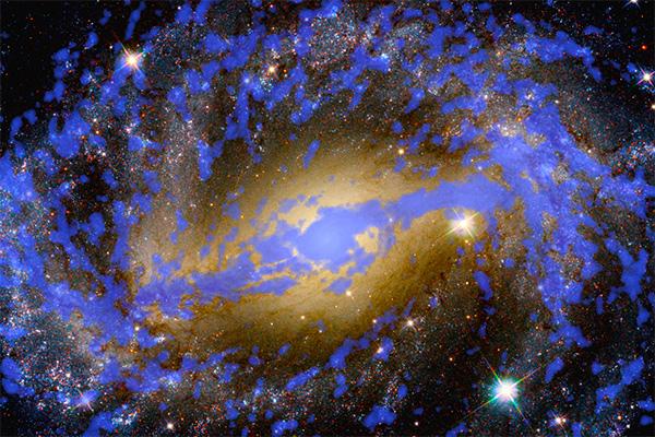 Image of spiral galaxy NGC5643 using ALMA and HST