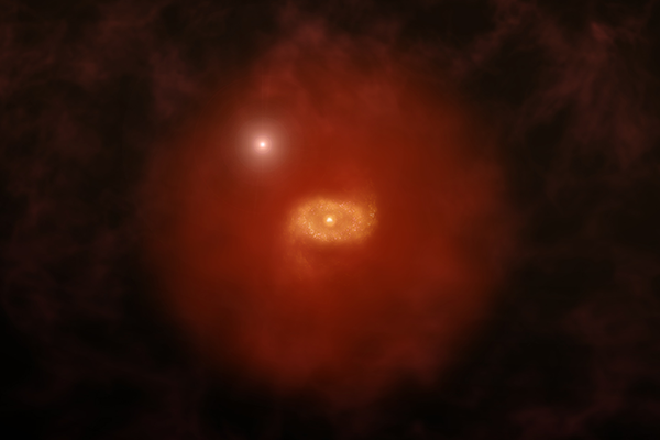 Artists drawing of a Milky Way Progenitor at high redshift