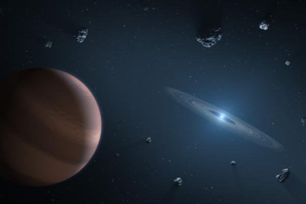Artists rendering of a planet around white dwarf