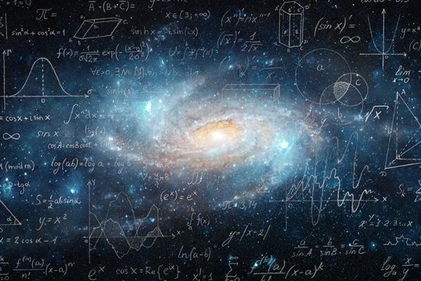 Artistic galaxy with equations