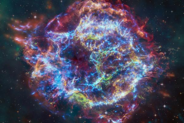 A multi-wavelength composite image of supernova remnant Cassiopeia A