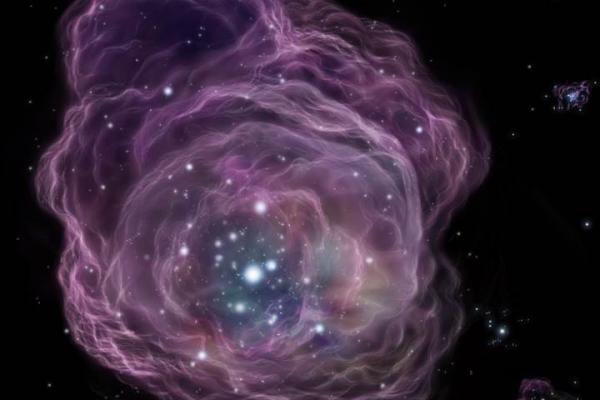 Artist's rendition of massive, luminous first-generation stars in the Universe which would form a cluster. (NAOJ) Artist's rendition of massive, luminous first-generation stars in the Universe which would form a cluster. (Credit: NAOJ)