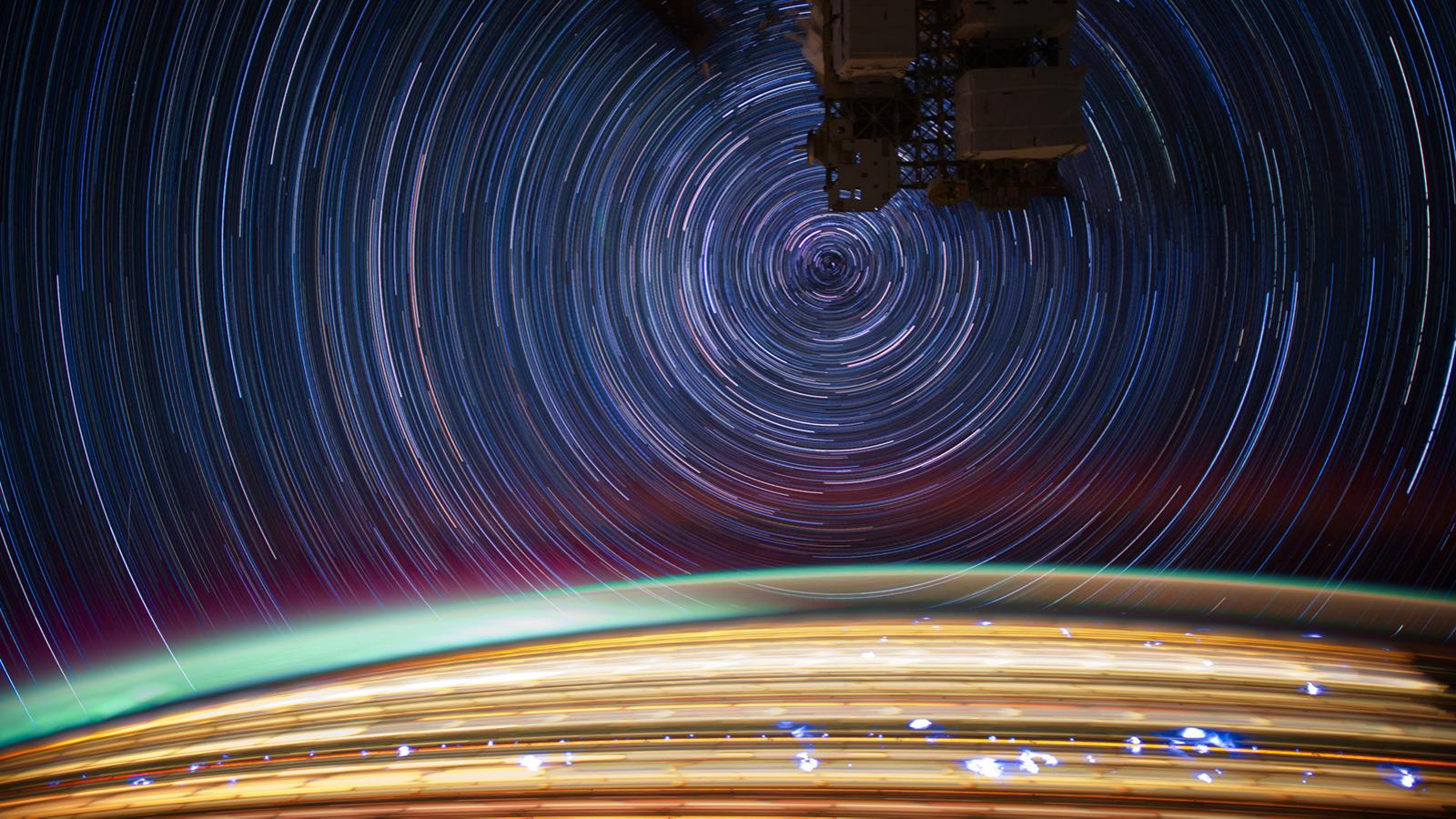 Star trails from the International Space Station