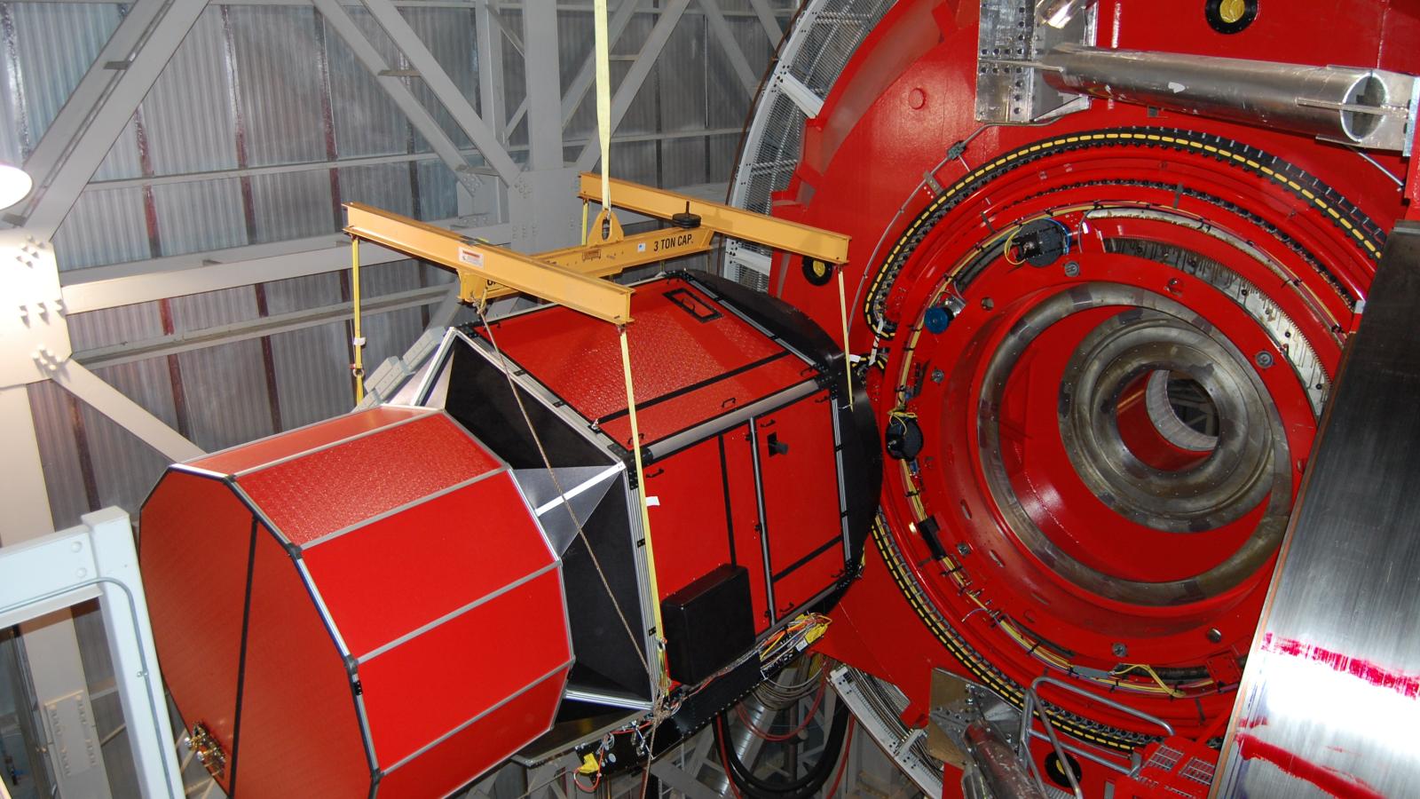MODS1 being installed at the Large Binocular Telescope