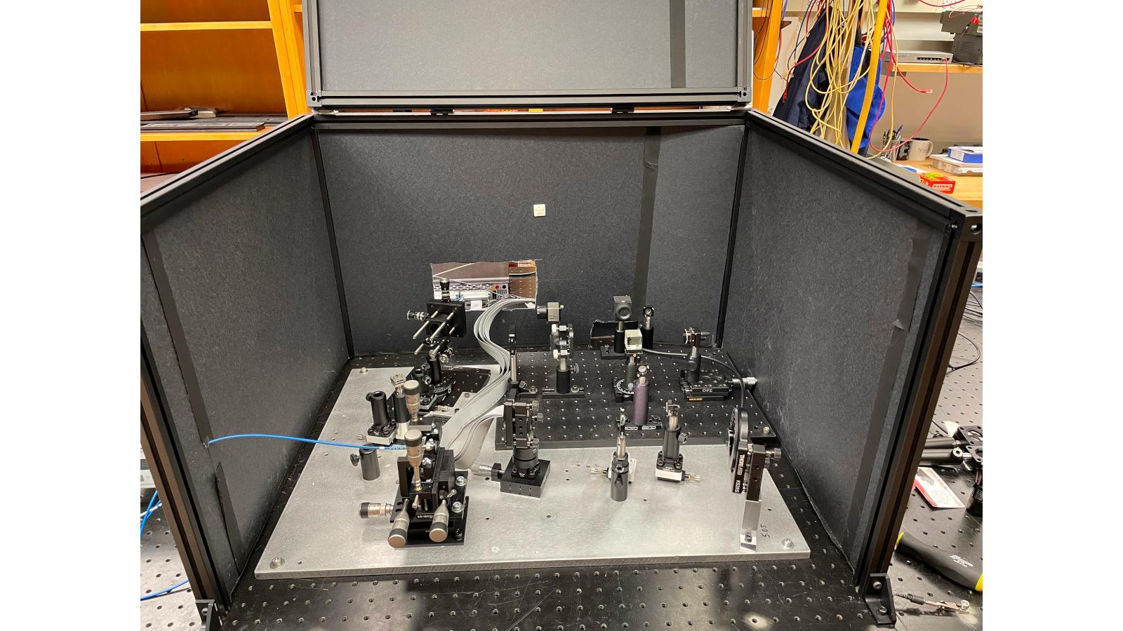 GSpec demonstration optical bench in the OSU dark lab