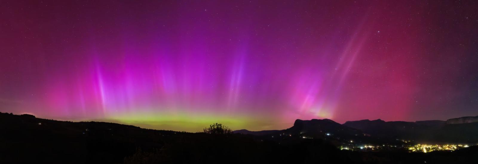 Red Aurora Borealis over France